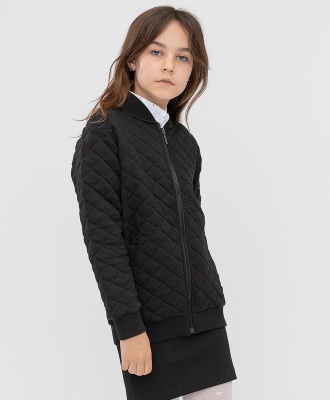 Толстовка на молнии черная Button Blue, школьная форма для девочек  фото, kupilegko.ru